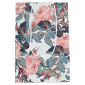 Roze Roos Ontwerp Medium Cadeauzakje (Achterkant)