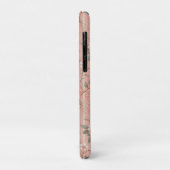  Roze Roos op Gestreepte Roze Achtergrond Case-Mate iPhone Case (Achterkant/links)