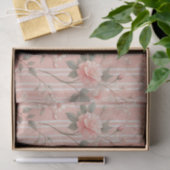 Roze Roos op Gestreepte Roze Achtergrond Tissuepapier (Geschenk)