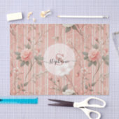 Roze Roos op Gestreepte Roze Achtergrond Tissuepapier (Craft)