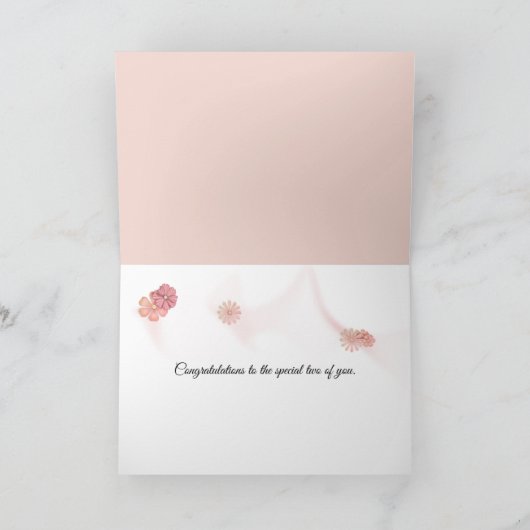 Roze Roos Op Piano Voor 75-jarig Jubileum Kaart (Binnen)