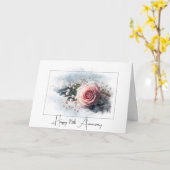 Roze Roos Op Piano Voor 75-jarig Jubileum Kaart (Gele Bloem)