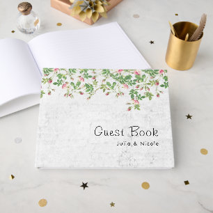 Roze Roos Oude Muur Vintage Stijl Dagboek Huwelijk Gastenboek
