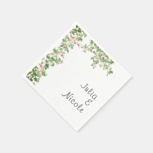Roze Roos Oude Muur Vintage Stijl Dagboek Huwelijk Servet