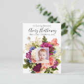 Roze Roos Paarse Orchidee Rouw Herdenking Briefkaart (Staand voorkant)