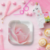 Roze roos papieren bordje (Feest)