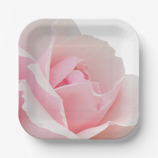 Roze roos papieren bordje (Voorkant)