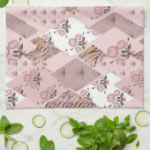 Roze/Roos Patchwork Keukenhanddoek (Gevouwen)