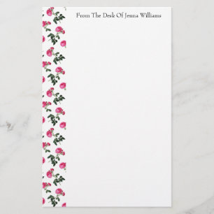 Roze roos patroon briefpapier