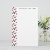 Roze roos patroon briefpapier (Staand voorkant)