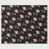 Roze Roos Patroon Cadeaupapier (Vlak)