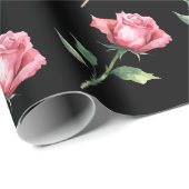 Roze Roos Patroon Cadeaupapier (Rol Hoek)