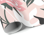 Roze roos patroon cadeaupapier (Rol Hoek)