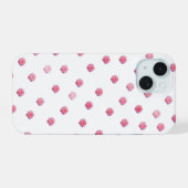 Roze Roos Patroon Hoesje iPhone 15 Case (Achterkant horizontaal)