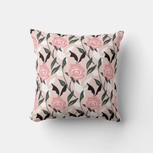 Roze roos patroon kussen