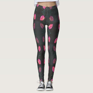 Roze Roos Patroon Leggings