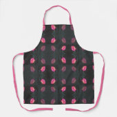 Roze roos patroon met roze band schort (Voorkant)