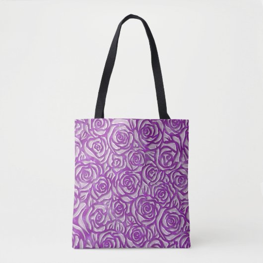 Roze Roos Patroon Tote Bag (Voorkant)