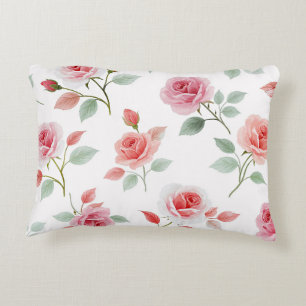 Roze roos patroon, zachte kleur, accent kussen