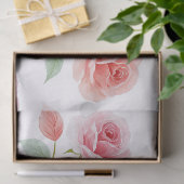 Roze roos patroon, zachte kleur, tissuepapier (Geschenk)