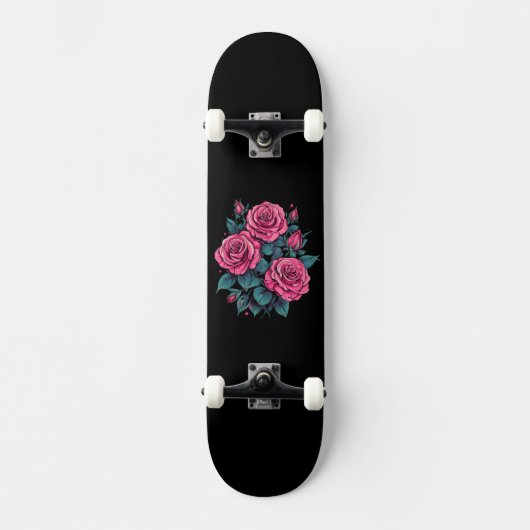 Roze Roos Persoonlijk Skateboard (Voorkant)