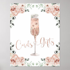 Roze Roos Petals Prosecco Kaarten en GIfts Poster