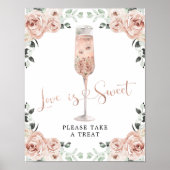 Roze Roos Petals Prosecco Love is Sweet Poster (Voorkant)