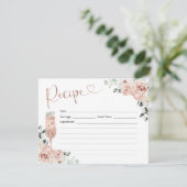 Roze Roos Petals Prosecco Recipe Kaart (Staand voorkant)