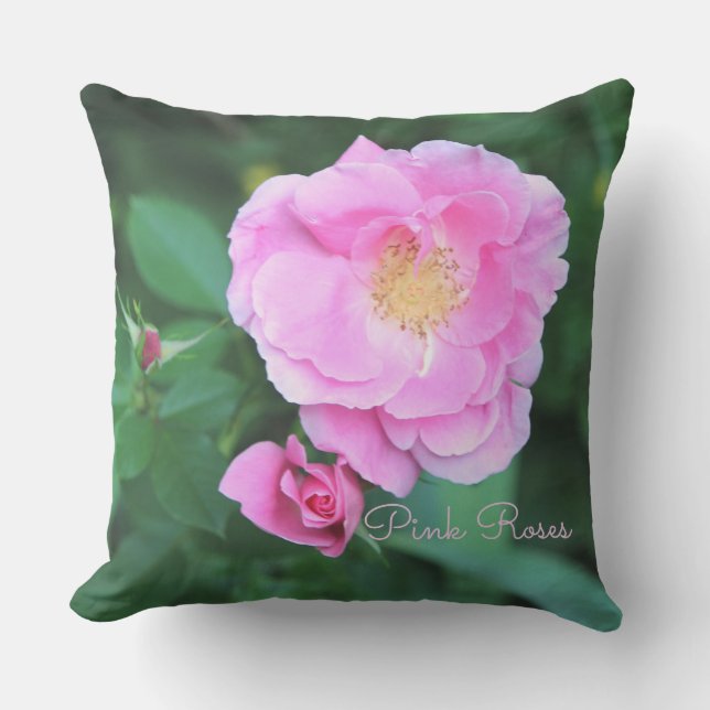 Roze Roos Pillow Kussen (Voorkant)