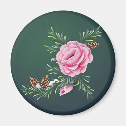 ROZE ROOS & PINE van SHARON SHARPE Magneet (Voorkant)