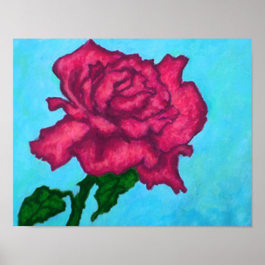 Roze Roos Poster (Voorkant)