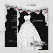 Roze Roos Prinses Quinceanera Kaart (Voorkant / Achterkant)