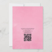 Roze Roos QR Code RSVP Tuinbruiloft Kaart (Achterkant)
