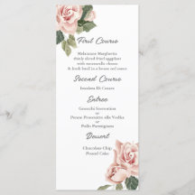 Roze roos quinceañera Menu Sjabloon