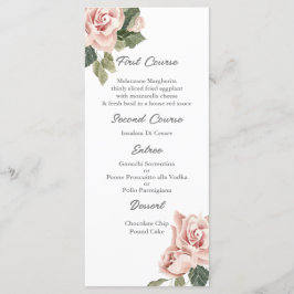 Roze roos quinceañera Menu Sjabloon