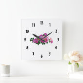 Roze Roos Rambler Vierkante Klok (Huis)