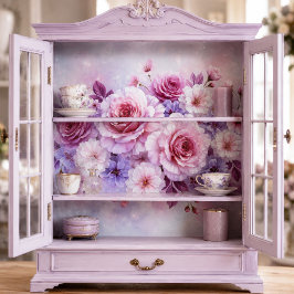 Roze Roos Ree Bouquet Decoupage Tissuepapier