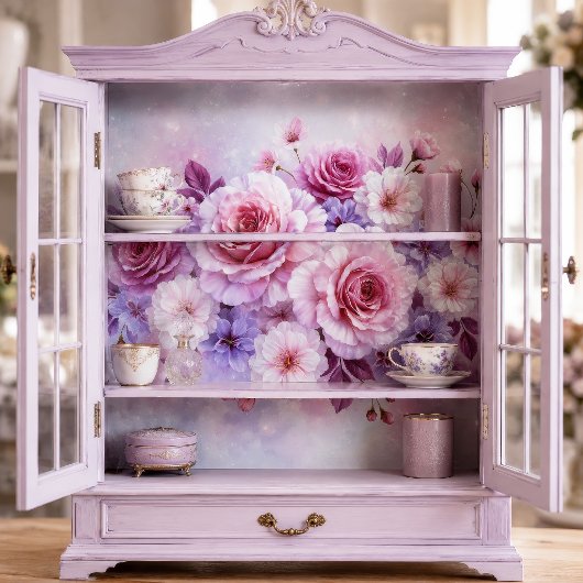 Roze Roos Ree Bouquet Decoupage Tissuepapier
