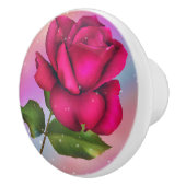 Roze Roos Regenboogpasta Floral Keramische Knop (Rechts)