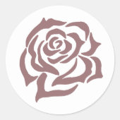 Roze Roos Regency Stammen Ronde Sticker (Voorkant)