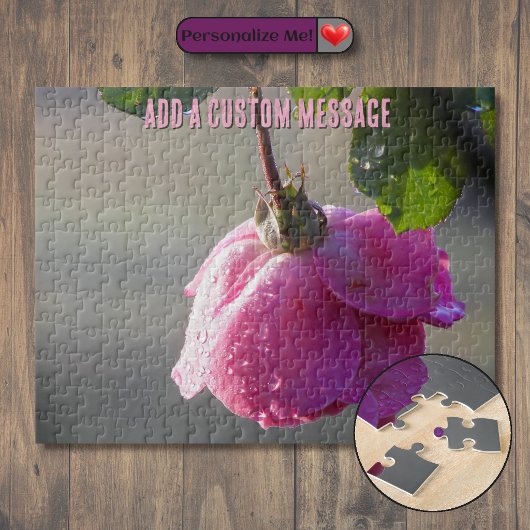 Roze Roos Regendruppel Legpuzzel