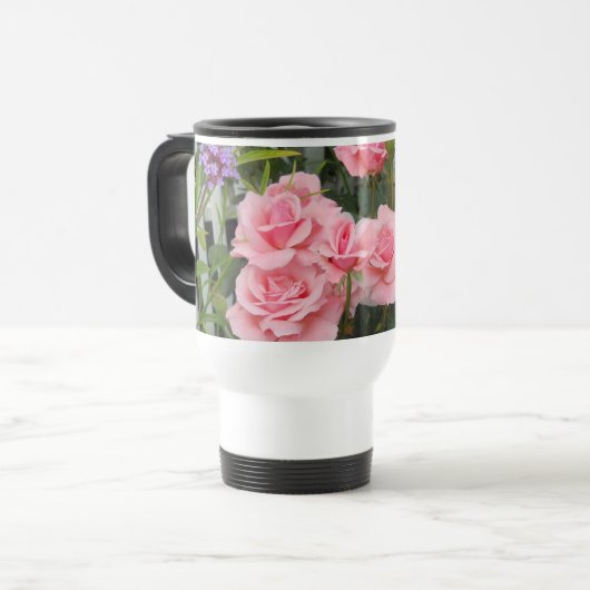 Roze Roos Reisbeker (Voorkant links)