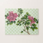  Roze Roos Retro Art Legpuzzel (Horizontaal)