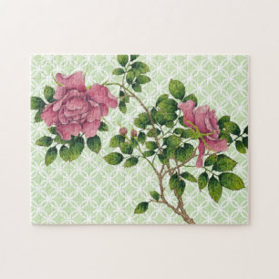 Roze Roos Retro Art Legpuzzel