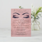 Roze roos rode bonen make-up oog glitter 16e bruid kaart (Staand voorkant)