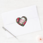 Roze Roos Rode Hart Valentijnsdag Sticker (Envelop)