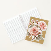Roze Roos | Romantisch Bloemendagboek Notitieboek (Binnen)