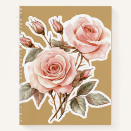 Roze Roos | Romantisch Bloemendagboek Notitieboek