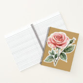 Roze Roos | Romantisch Bloemendagboek Notitieboek (Binnen)