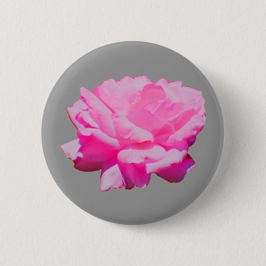 roze roos ronde button 5,7 cm (Voorkant)